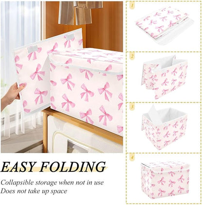 xigua Pink Bow Storage Bins - Image 4