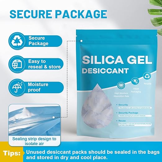 VOISEN 20 Gram 100 Pcs Color-Indicating Silica Gel Packets, Premium Food Grade - Image 4