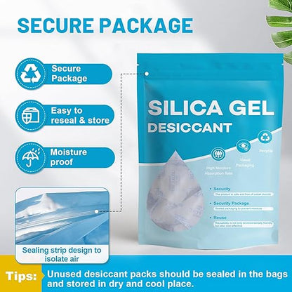 VOISEN 20 Gram 100 Pcs Color-Indicating Silica Gel Packets, Premium Food Grade - Image 4