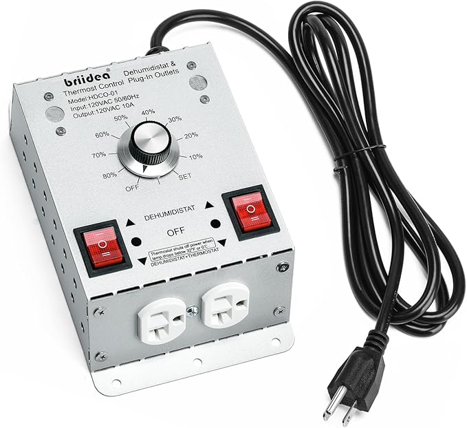 Crawl Space Humidistat Controller, Briidea Dehumidistat and Thermostat Control by briidea