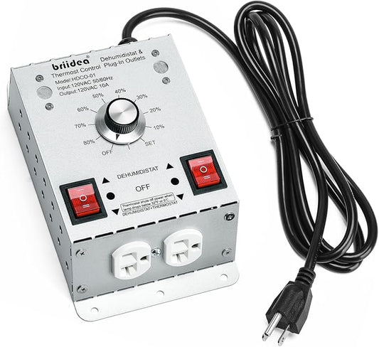 Crawl Space Humidistat Controller, Briidea Dehumidistat and Thermostat Control by briidea
