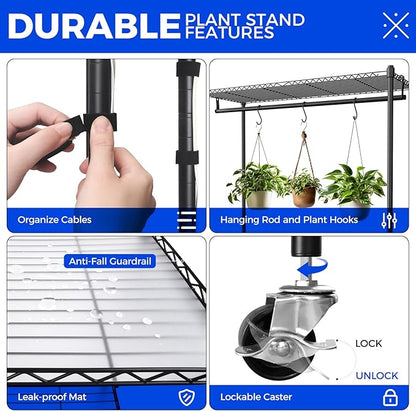 Barrina CX3 Plant Stand with Grow Light, 3FT 5000K, 108W Full Spectrum Indoor - Image 4