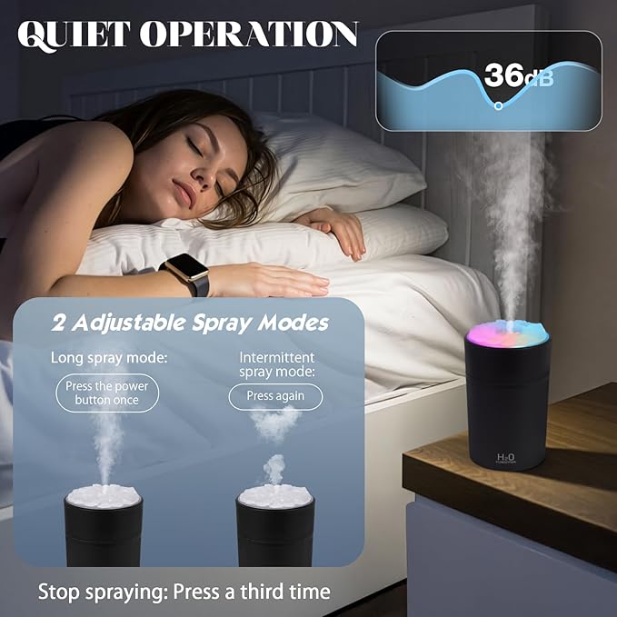 Portable Mist Humidifier Auto Shut-Off USB Powered 220ml Small Desktop - Image 4