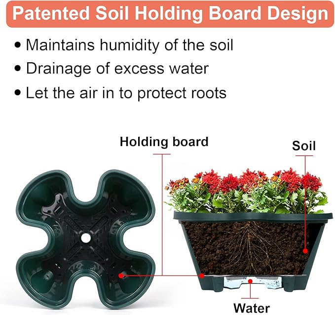 GameXcel Vertical Planter 3 Tier Stackable Planters Garden Planters Strawberry - Image 3