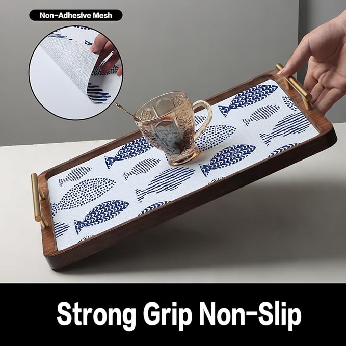 Blue Shelf Liner for Kitchen Cabinets Non Adhesive Drawer Liners Non Slip - Image 6