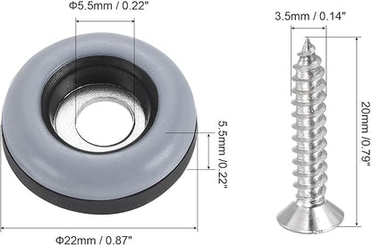 uxcell 22mm Furniture Feet Slider Glides Screw-in Chair Leg Protector Pads PTFE - Image 2