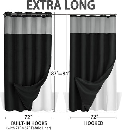 No Hook Shower Curtain and Liner Set - Image 6