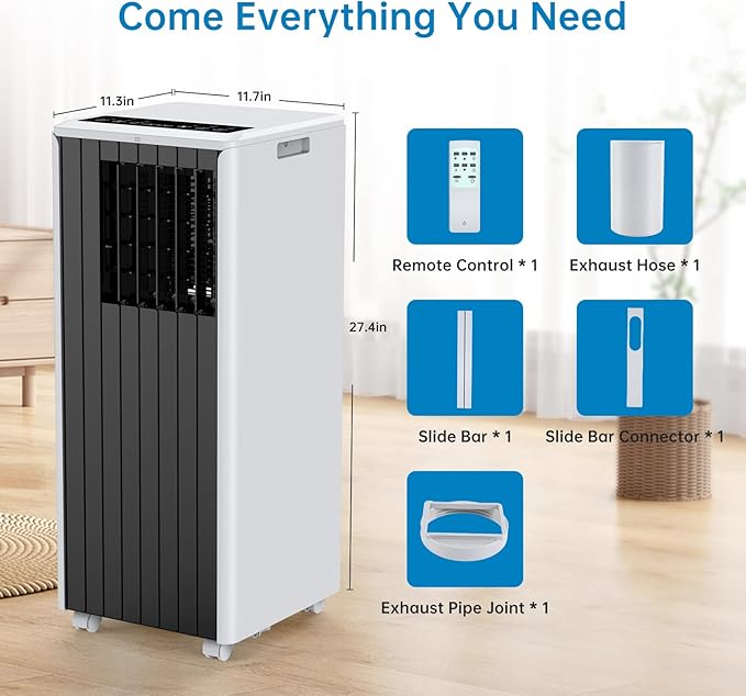 8000 BTU Portable Air Conditioner, 3 in 1 AC Unit Built-In Cool, Dehumidifier & - Image 6