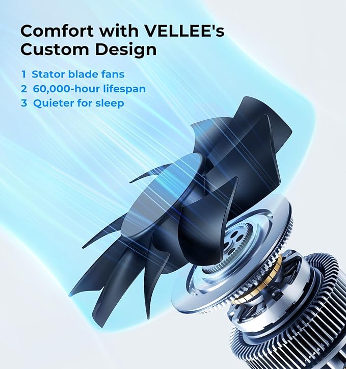 VELLEE Quiet Register Booster Fan Fits 4" x 10", 10-Speed Smart Heating Cooling - Image 4