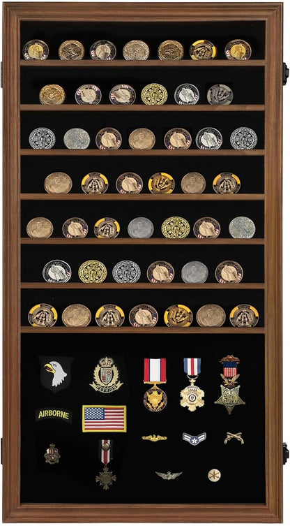 Jinchuan Military Challenge Coin Display Case Lockable Cabinet Rack Shadow Box - Image 8