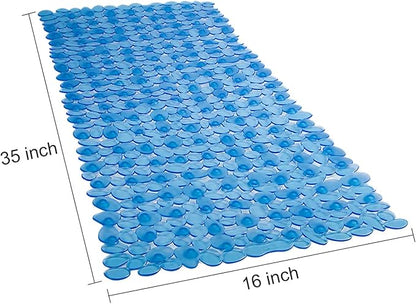 WELTRXE Non Slip Bathtub Mat, 35 x 16 Inches Bathroom Pebbles Shower Mat - Image 5