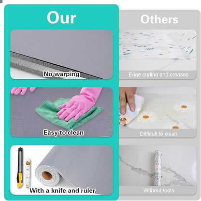 Drawer and Shelf Liner for Kitchen Cabinet, Non-Adhesive Cabinet Liner 18in x - Image 6