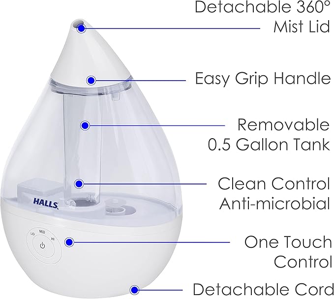 Crane x HALLS Droplet Ultrasonic Small Air Humidifiers - Image 2