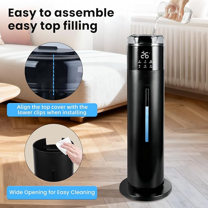 Large Humidifier for Bedroom, 8L/2.1Gal Ultrasonic Cool Mist, Remote control - Image 7