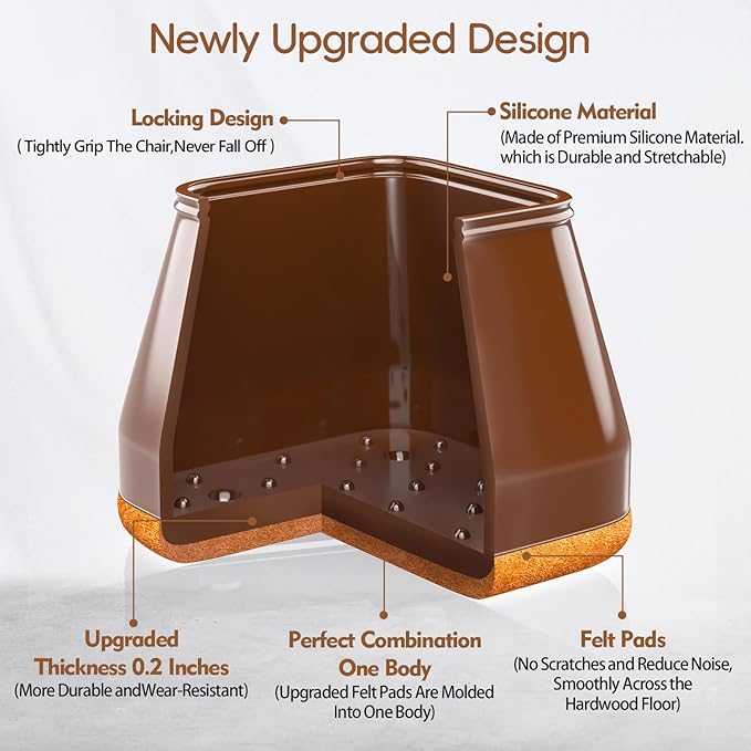 16Pcs Square Chair Leg Floor Protectors - Image 5