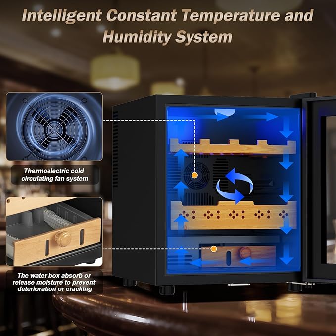 Electric Humidor-50L Cooling & Heating Humidor, Smart Touch Control Humidity & - Image 4