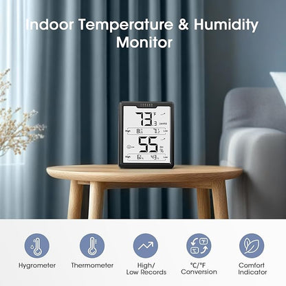 DOQAUS Upgraded Digital Hygrometer Room Thermometer Indoor, Humidity Meter - Image 2