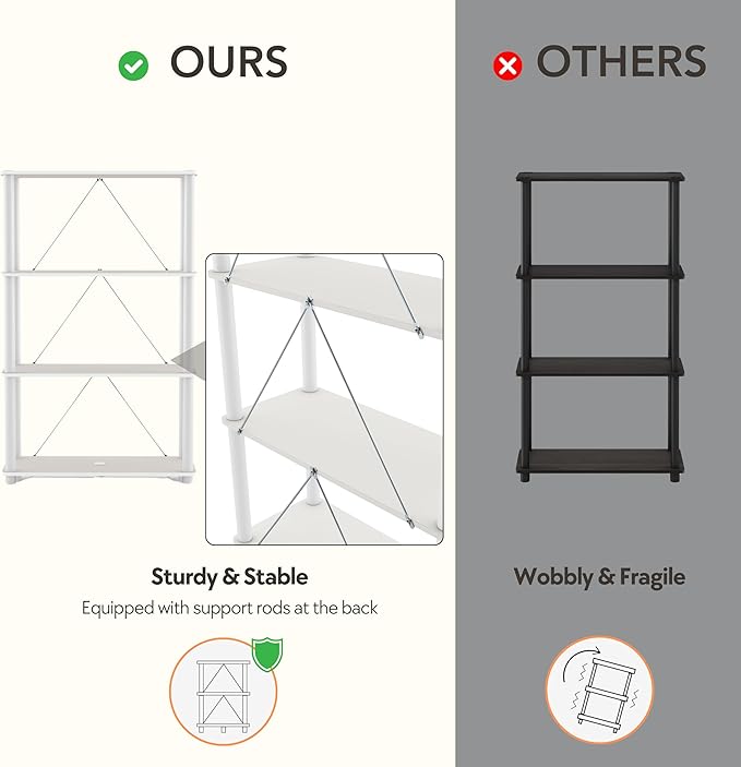 Homes: Inside + Out Apexa Modern 2-Tier Extra Wide Shelving Units, Collectibles - Image 6