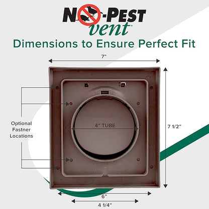 NO-PEST VENT, Exclusive Dual Door Dryer Vent Cover Outdoor 4 inch or Bathroom - Image 5