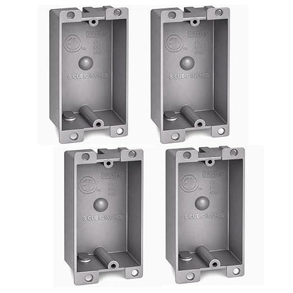 Plastic Electrical Box, Shallow Remodel Box, 8 Cubic Inch Grey Outlet Box by AirmontProducts