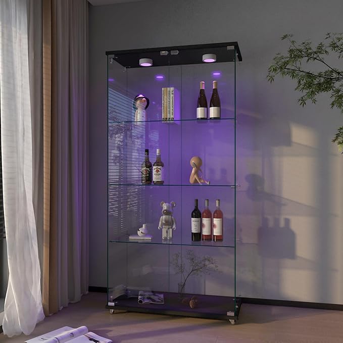 Yoluckea 4-Tier Glass Display Cabinet by Yoluckea