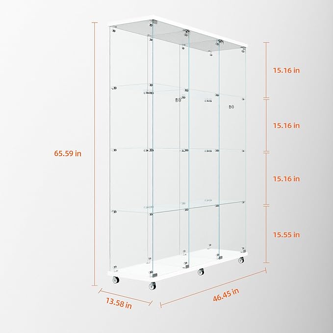 Yoluckea 4 Tiers Glass Display Cabinet Extra Large - Image 2