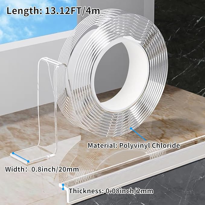 0.8 in x 13.12 FT, Edge Corner Protector Baby Proofing, Soft Clear Furniture - Image 2