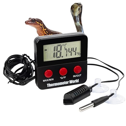 Digital Reptile Thermometer and Humidity Gauge Remote Probes – Terrarium - Image 8