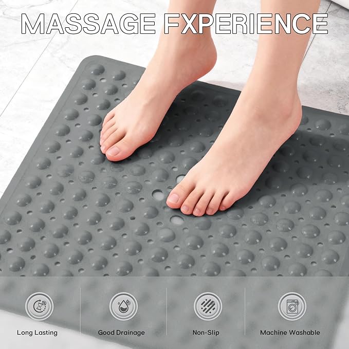Anti-Slip Bathtub Shower mat, 20.8×20.8（Approximately 53×53cm） inch Soft - Image 5