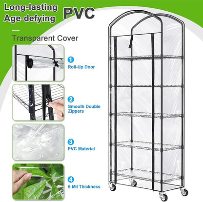 Abimars 5-Tier Greenhouse with Caster Wheel, Each Shelf Height Adjustable Metal - Image 5