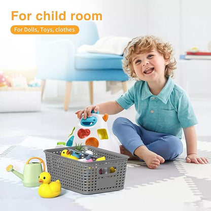 Gray Plastic Storage Baskets - Image 3