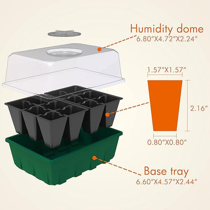 Gardzen 10-Set Garden Propagator Set, Seed Starter Trays - Image 3