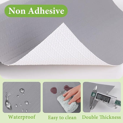 Shelf Liners for Kitchen Cabinets 17in x 20FT Non Adhesive Drawer Liner Grey - Image 2