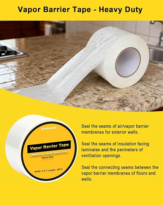 2 Rolls Crawl Space Vapor Barrier Tape - Image 3