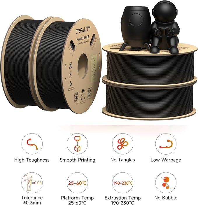 Creality 3D Printer Filament PLA 1.75mm 4KG, Official Hyper PLA Filament - Image 2