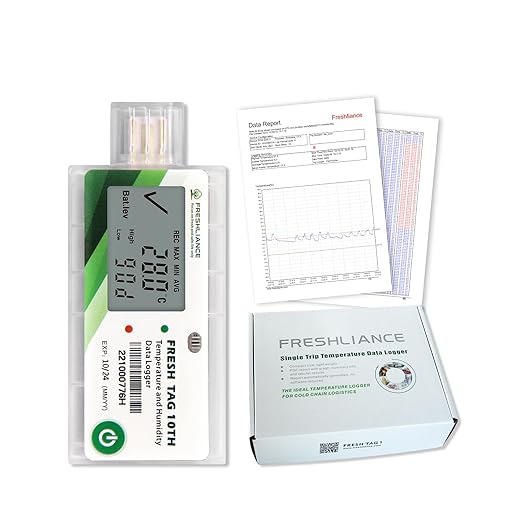 Freshliance LCD Temperature Humidity Data Logger, Single Use USB Temperature - Image 8