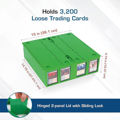 BCW Collectible Card Bin – Green | Holds 3200 Cards | Includes 4 Dividers | - Image 3