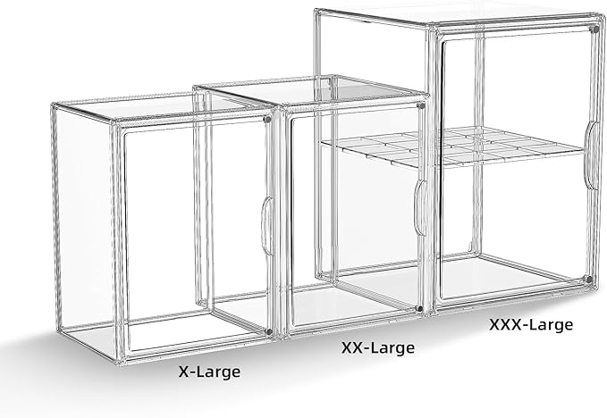 Clear Acrylic Display Case, Super Large Stackable Storage Bins Magnetic - Image 6