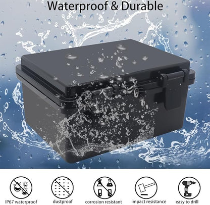 Junction Box, Hinged Black Cover IP67 Waterproof ABS Project Box - Image 2