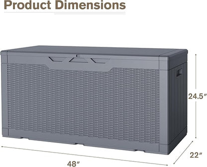 JUMMICO 100 Gallon Resin Deck Box, Waterproof Outdoor Storage Box - Image 5