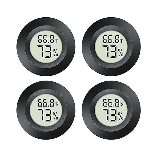 4pcs Mini Hygrometer Thermometer Indoor Outdoor Round Humidity Meter by Maiweitong