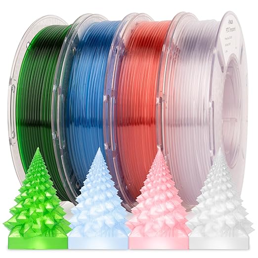 AMOLEN Rapid PETG Transparent 3D Printer Filament 1.75mm +/-0.02mm, 500mm/s by AMOLEN