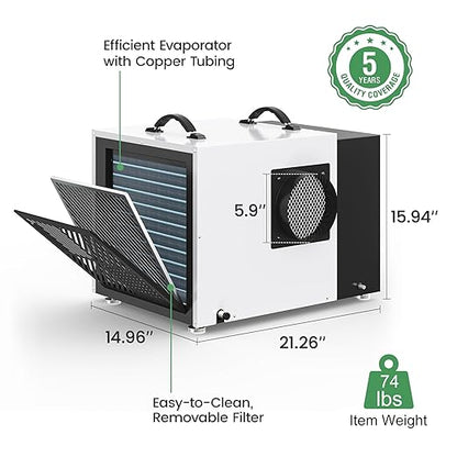 Waykar 158 Pint Commercial Dehumidifier - Image 8