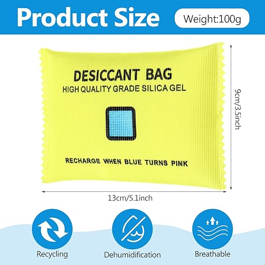 15 Pack 100 g Rechargeable Desiccant Packs Silica Gel Desiccant Moisture - Image 2