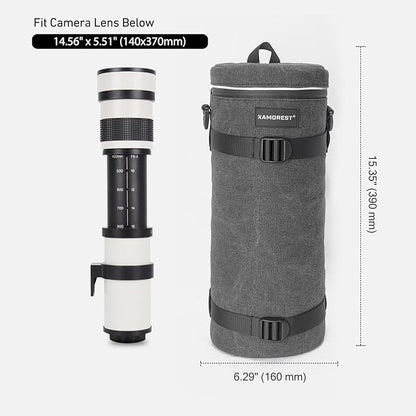 Camera Lens Case Bag for Photographyers, Zipper Waterproof Lens Protective - Image 2