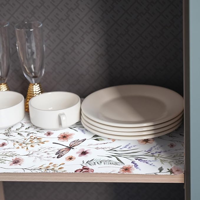 Floral Shelf and Drawer Liner for Kitchen Cabinets, 16IN x 10FT Non-Adhesive - Image 2