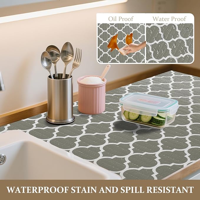 FINNEZ Drawer and Shelf Liner for Kitchen Cabinet Non Adhesive Non Slip 12in x - Image 4