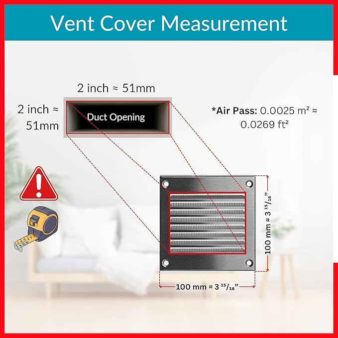 2x2 Vent Cover - HVAC Return Air Grille - Image 6