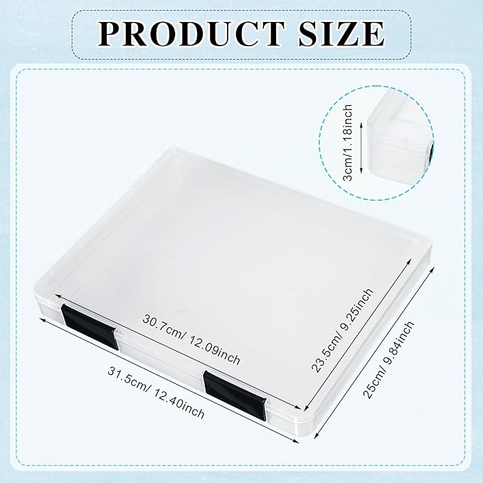 PerKoop 6 Pcs Clear Paper Storage Box A4 Plastic File Box Document Paper - Image 2