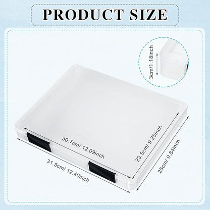 PerKoop 6 Pcs Clear Paper Storage Box A4 Plastic File Box Document Paper - Image 2